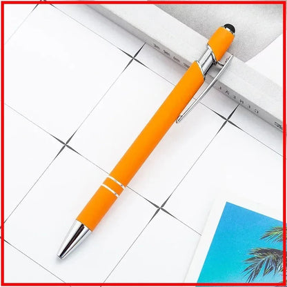 100 Pcs Light - Metal Capacitive Universal Touch Screen Stylus Ballpoint Pen Free Custom Logo Writing Stationery Office Gifts