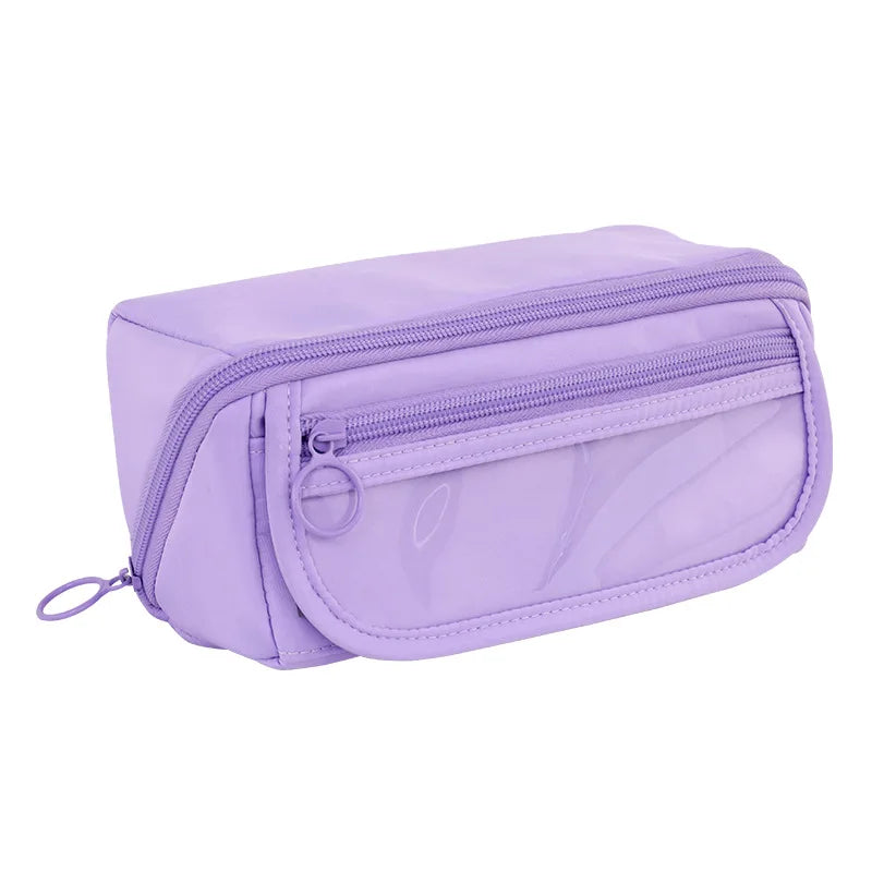 Sparkling Prismatic Pencil Case Large Capacity Cute School Supplies Multi-Compartment Organizer‌
