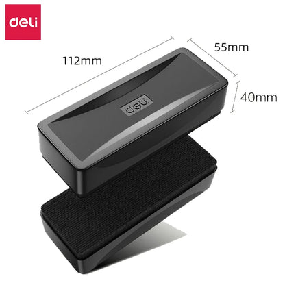 Deli whiteboard eraser magnetic absorbable plastic tape magnetic velvet cloth board eraser blackboard eraser office supplies