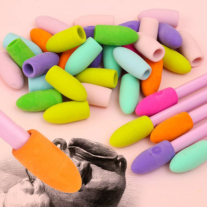 40/20/1PCS Pencil Eraser Toppers Cartoon Color Pen Top Cap Erasers for Kids Classroom Stationery Mini Pens Head Protector Cover