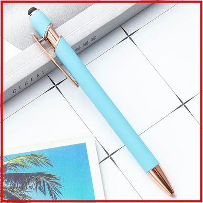 50pcs Light Metal Ballpoint Pen Touch Screen Pen Office School Advertising Pen Custom Logo Text Engraving Laser Engraving