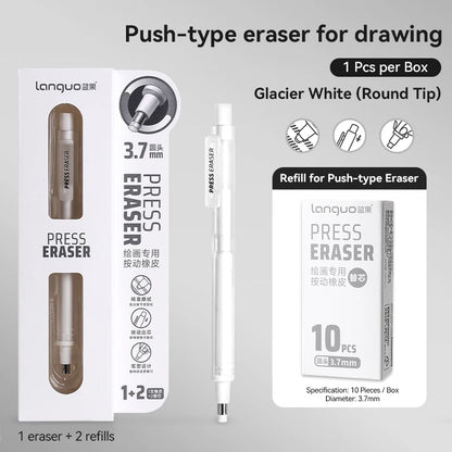 Languo Eraser Retractable Automatic Pencil Rubber High Precision Pencil Eraser Correction Highlight Rubber Tools Art Supplies