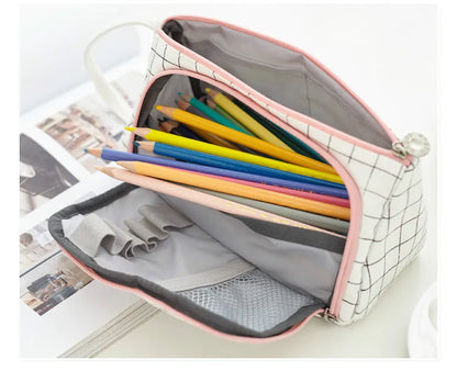 Colored Cute Pencil Case  Pencilcase School Pouch Kawaii Large Capacity Pencil Bag Pencils School Pen Box Stationery Papeleria