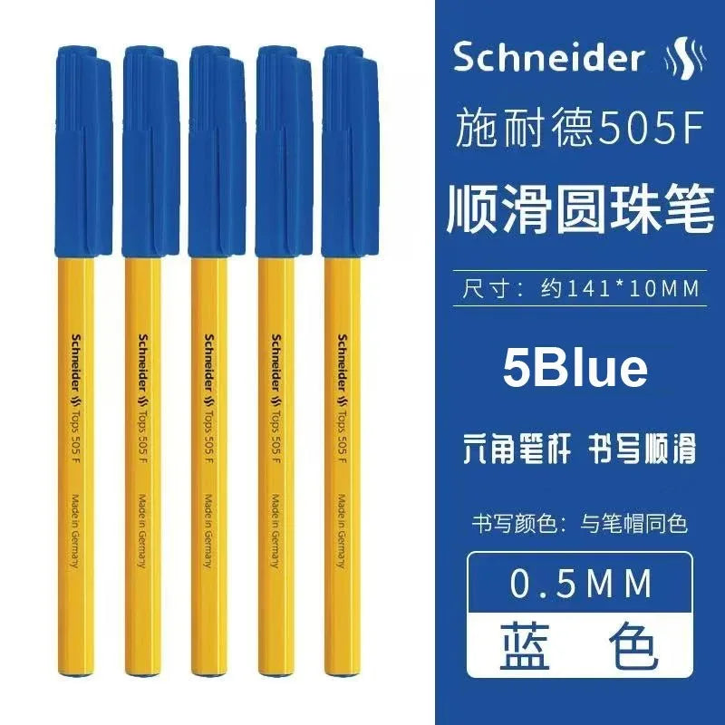 Schneider 505F Ballpoint Pen 6.5g Lightweight Rod Tricolor Fast-dry Non-stop Ink Business Signatory Pens Study Office Stationery