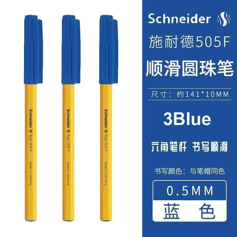 Schneider 505F Ballpoint Pen 6.5g Lightweight Rod Tricolor Fast-dry Non-stop Ink Business Signatory Pens Study Office Stationery