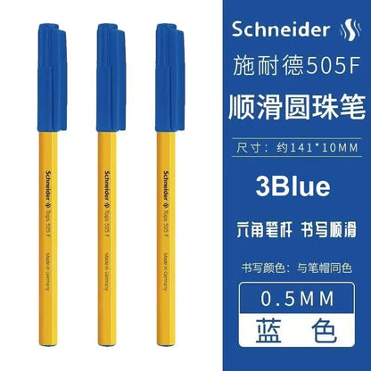 Schneider 505F Ballpoint Pen 6.5g Lightweight Rod Tricolor Fast-dry Non-stop Ink Business Signatory Pens Study Office Stationery