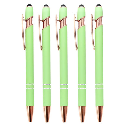 5-10 Pack 2-in-1 Stylus Pen, Retractable Ballpoint Pen w/ Stylus Tip for Touch Screen, Metal, 1.0mm Black Ink