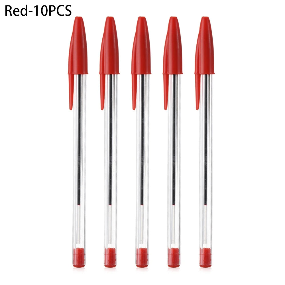 5/10 Pcs Black Red Blue Ballpoint Pen 1.0mm Ballpoint Pen Student Signing Pen Writing Pen Stationery School Office Accessories