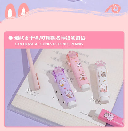 Kawaii Eraser Portable Eraser Clean Without Crumbs Cat Kawaii Stationery Kids School Supplies