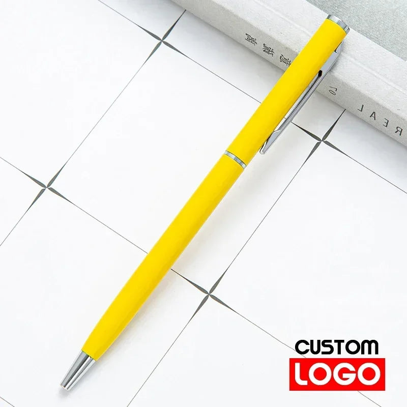 50 Pcs Metal Ballpoint Pen Rose Gold Pen Custom Logo School&office Supplies Stationery Business Gift Lettering Engraved Name