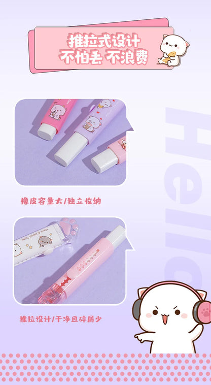 Kawaii Eraser Portable Eraser Clean Without Crumbs Cat Kawaii Stationery Kids School Supplies