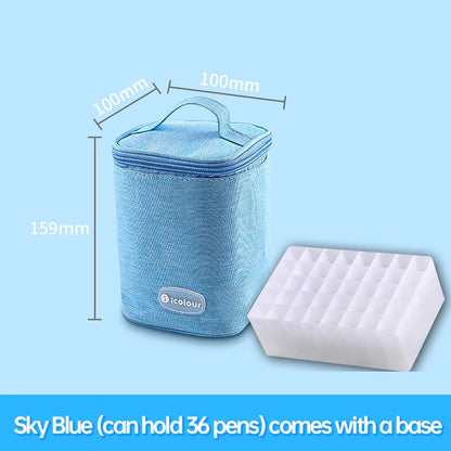 Icolour Zipper Marker Pen Case Larger Capacity Art Markers Canvas Storage Bag 36/48/60/80/168/240pcs Portable Marker Pen Holder