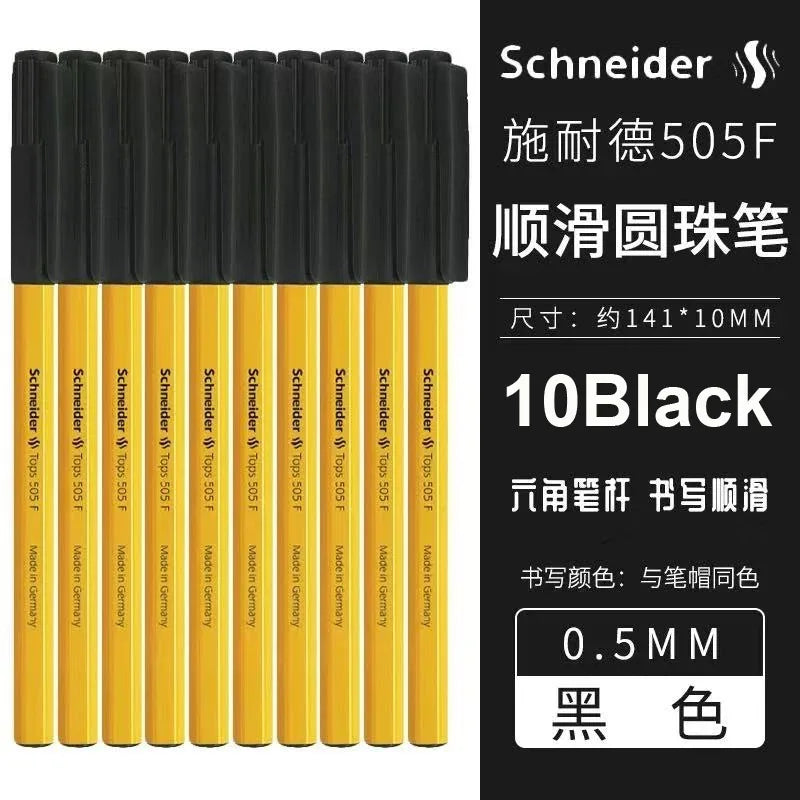 Schneider 505F Ballpoint Pen 6.5g Lightweight Rod Tricolor Fast-dry Non-stop Ink Business Signatory Pens Study Office Stationery