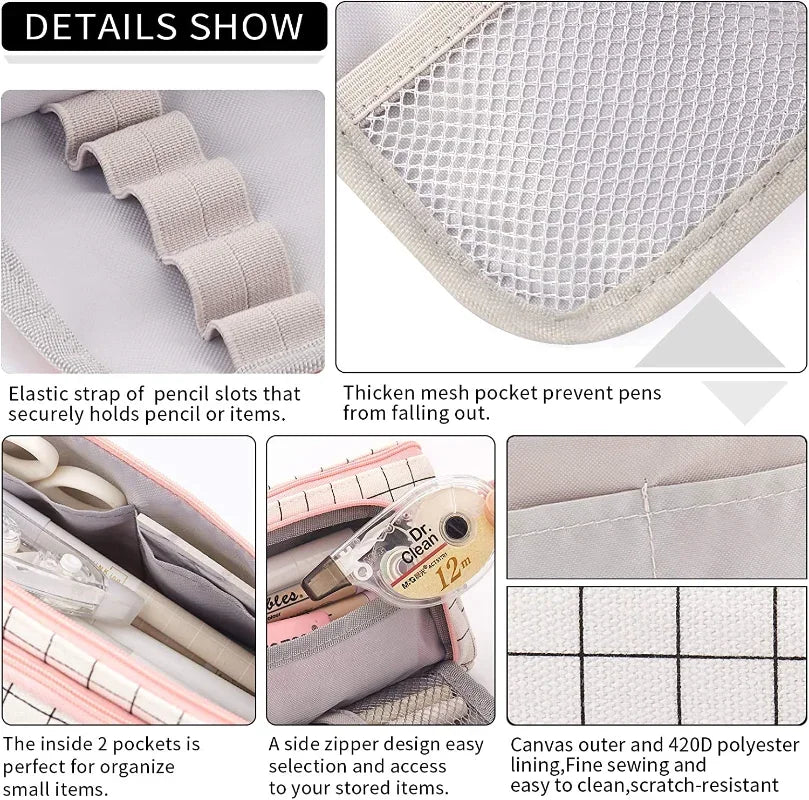 Colored Cute Pencil Case  Pencilcase School Pouch Kawaii Large Capacity Pencil Bag Pencils School Pen Box Stationery Papeleria