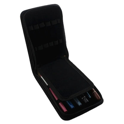 12 Slots Fountain Pen Retro Pen Pouch PU Leather Pencil Case for School Students Men Pencil Bag