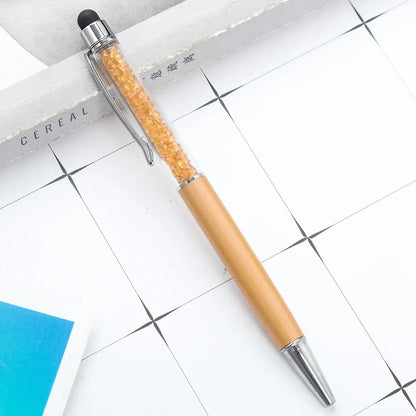 50Pens Crystal Metal Ballpoint Pen Fashion Creative Stylus Touch for Writing Stationery Office School Gift Free Custom Logo