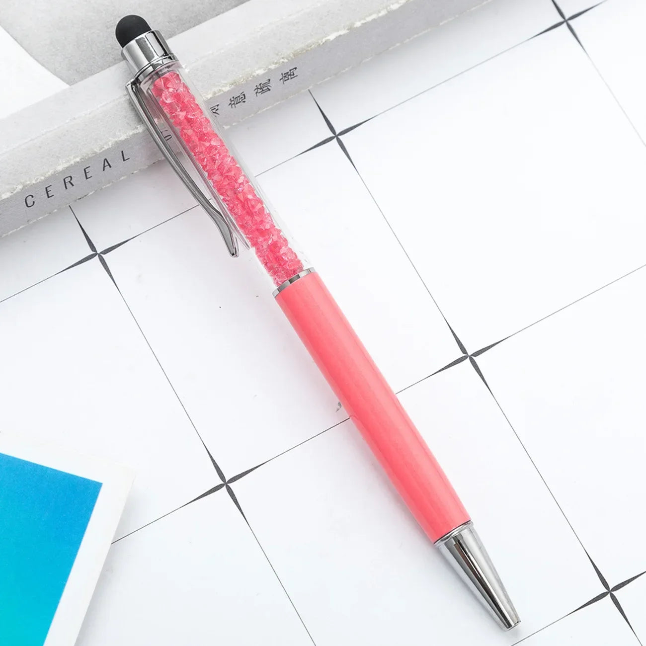 50Pens Crystal Metal Ballpoint Pen Fashion Creative Stylus Touch for Writing Stationery Office School Gift Free Custom Logo