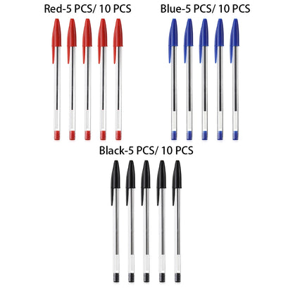 5/10 Pcs Black Red Blue Ballpoint Pen 1.0mm Ballpoint Pen Student Signing Pen Writing Pen Stationery School Office Accessories