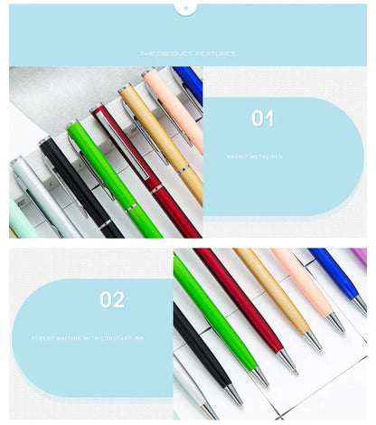 50 Pcs Metal Ballpoint Pen Rose Gold Pen Custom Logo School&office Supplies Stationery Business Gift Lettering Engraved Name