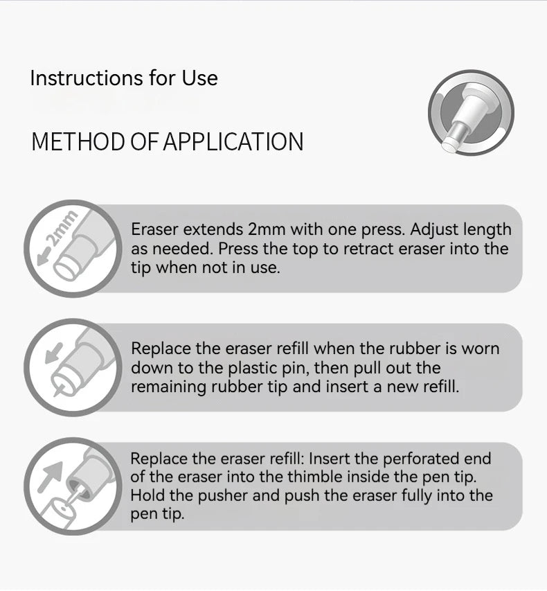 Push-Type Pencil Eraser For Manga Design Drawing Highlight Modeling Writing Painting Press Erasers Kids School Stationery Gifts