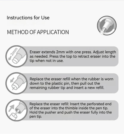 Push-Type Pencil Eraser For Manga Design Drawing Highlight Modeling Writing Painting Press Erasers Kids School Stationery Gifts