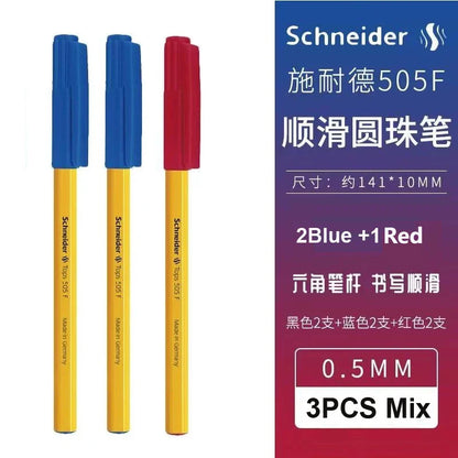 Schneider 505F Ballpoint Pen 6.5g Lightweight Rod Tricolor Fast-dry Non-stop Ink Business Signatory Pens Study Office Stationery