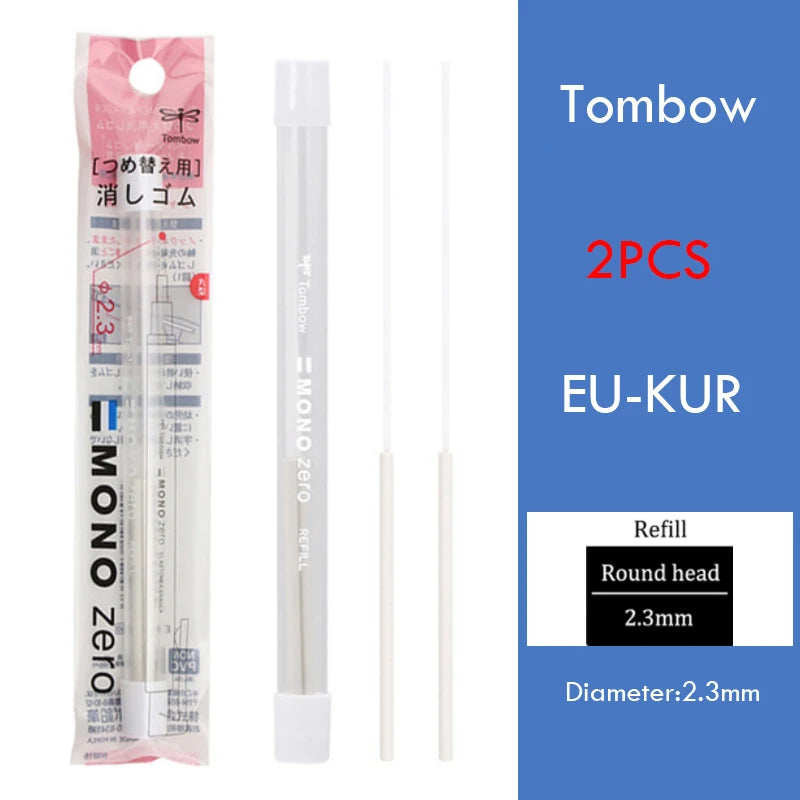 Tombow Precision Refillable Eraser Pen for Artists Japanese Metal Tip 50mm Hard Eraser Core Anti-Break 0.7mm Fixed Lead Supplies