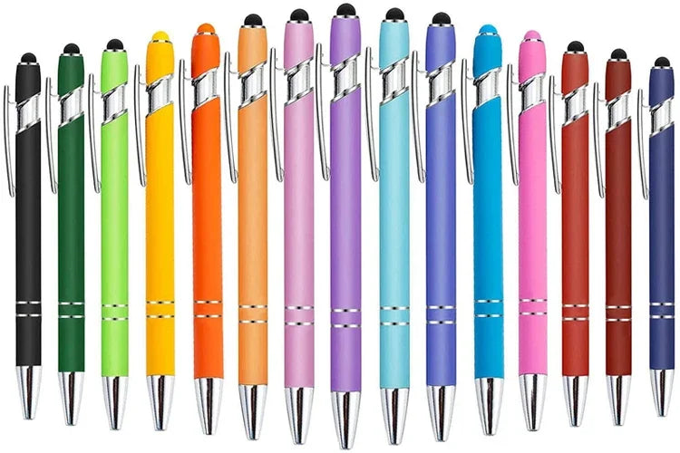 50 Pcs Metal Business Ballpoint Universal Drawing Touch Screen Stylus Pen Custom Logo School Office Supplies Free Engraved Name