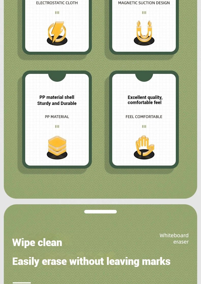 Deli whiteboard eraser magnetic absorbable plastic tape magnetic velvet cloth board eraser blackboard eraser office supplies