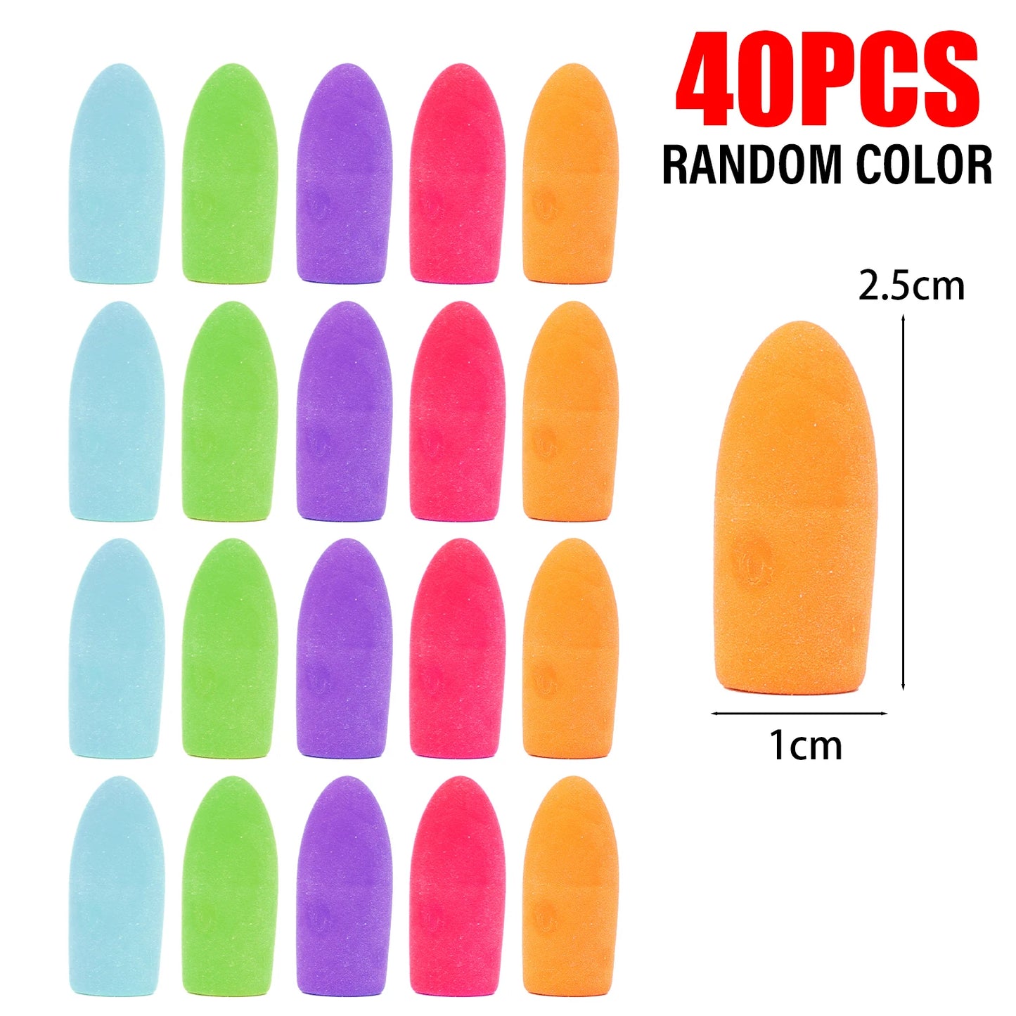 40/20/1PCS Pencil Eraser Toppers Cartoon Color Pen Top Cap Erasers for Kids Classroom Stationery Mini Pens Head Protector Cover
