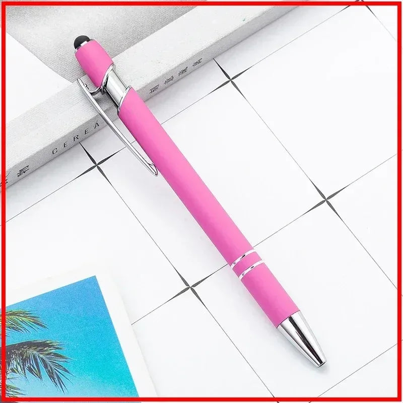 50 Pcs Metal Business Ballpoint Universal Drawing Touch Screen Stylus Pen Custom Logo School Office Supplies Free Engraved Name