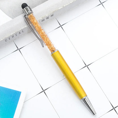50Pens Crystal Metal Ballpoint Pen Fashion Creative Stylus Touch for Writing Stationery Office School Gift Free Custom Logo