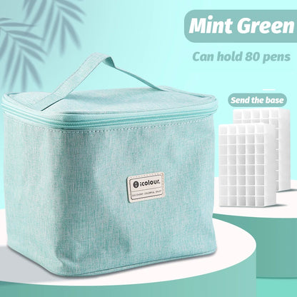 Icolour Zipper Marker Pen Case Larger Capacity Art Markers Canvas Storage Bag 36/48/60/80/168/240pcs Portable Marker Pen Holder