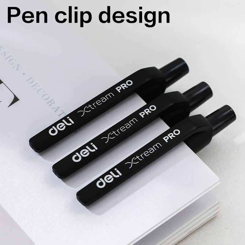 DELI Ballpoint Pens 0.7 mm Smooth Writing Signing Ball Pen Black Blue Office School Stationery