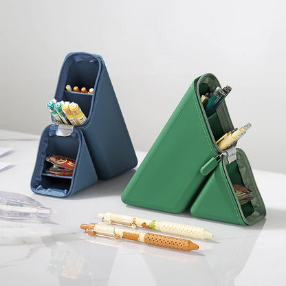 Silicone Pencil Case Foldable Large Capacity Pencil Case Expandable Vertical Versatile Stationery Office Organizer Pencil Case