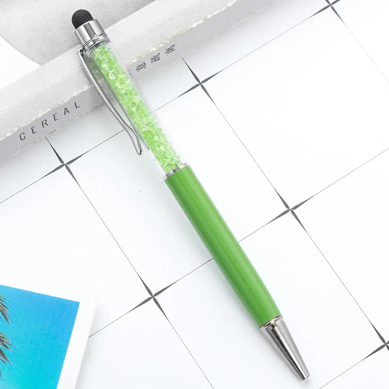 50Pens Crystal Metal Ballpoint Pen Fashion Creative Stylus Touch for Writing Stationery Office School Gift Free Custom Logo
