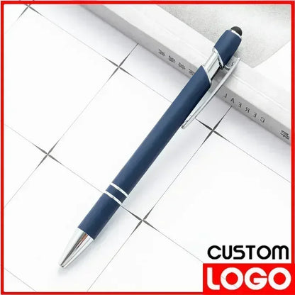 50pcs Light Metal Ballpoint Pen Touch Screen Pen Office School Advertising Pen Custom Logo Text Engraving Laser Engraving