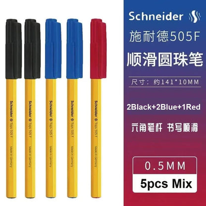 Schneider 505F Ballpoint Pen 6.5g Lightweight Rod Tricolor Fast-dry Non-stop Ink Business Signatory Pens Study Office Stationery