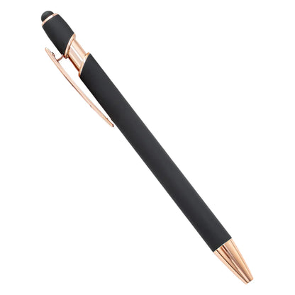5-10 Pack 2-in-1 Stylus Pen, Retractable Ballpoint Pen w/ Stylus Tip for Touch Screen, Metal, 1.0mm Black Ink