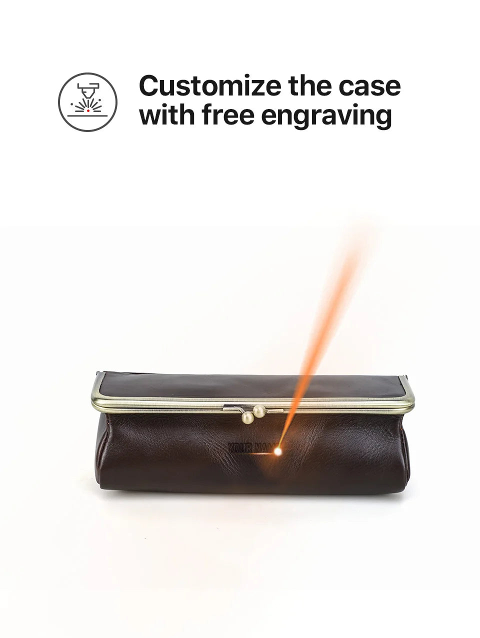 Handmade Vintage Genuine Leather Pencil Case Retro Storage Box for Office School Supplies Best Gift