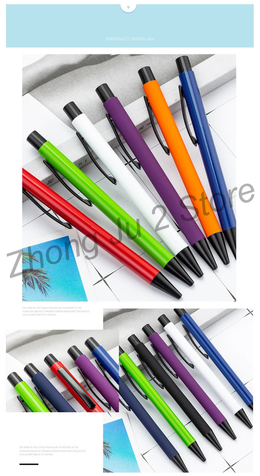 50pcs Metal Gift Advertising Pen Custom LOGO Student Stationery Office Ballpoint Pen Lettering Name Promotional Pen Wholesale