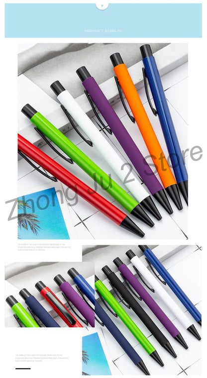 50pcs Metal Gift Advertising Pen Custom LOGO Student Stationery Office Ballpoint Pen Lettering Name Promotional Pen Wholesale