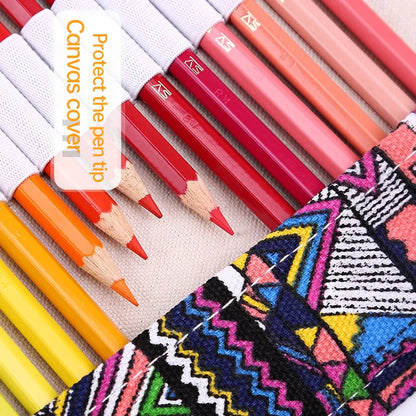 36/48/72 Hole Roll Pen Curtain Folding Pencil Case Multifunctional Pencil Bag Colored Pencil Holder Stationery School Supplies