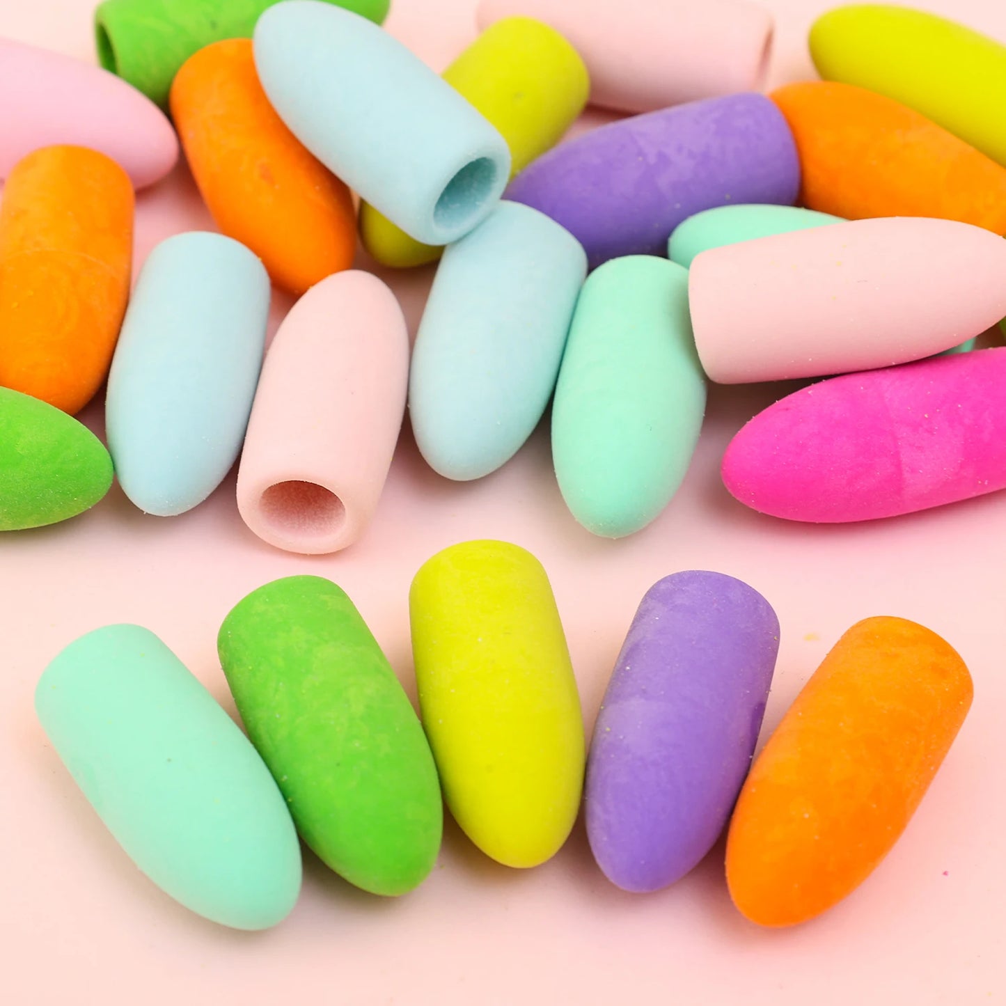 40/20/1PCS Pencil Eraser Toppers Cartoon Color Pen Top Cap Erasers for Kids Classroom Stationery Mini Pens Head Protector Cover