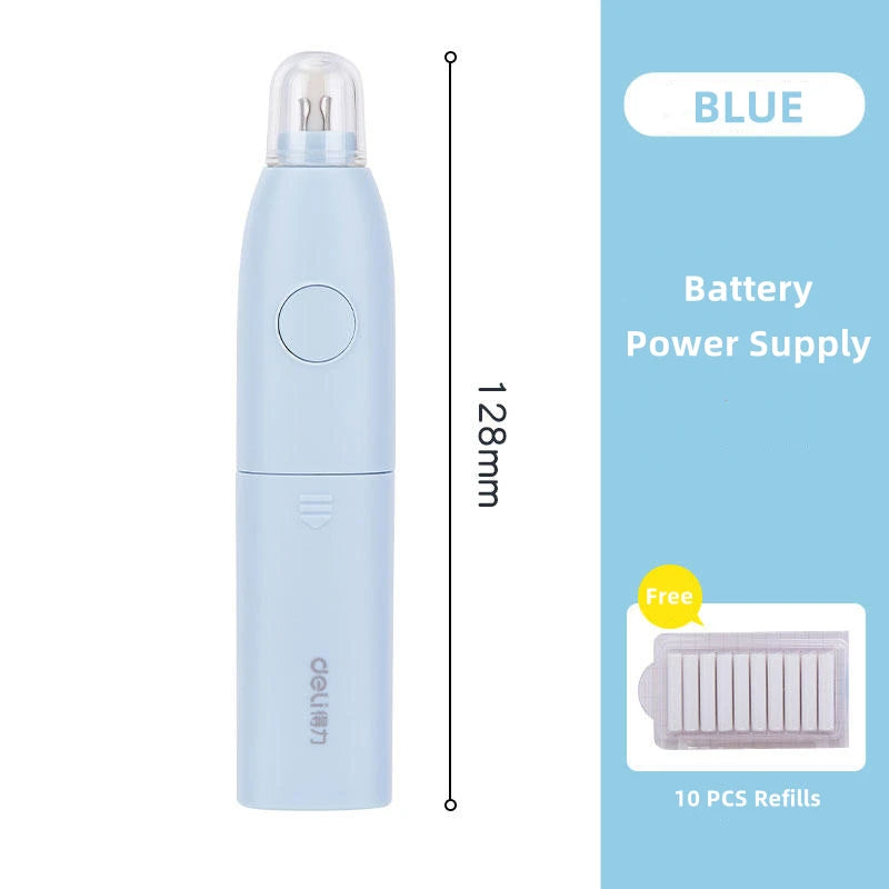 Deli Adjustable Electric Eraser for Sketch Drawing Erasing Writing with Rubber Refills Electric Rubber Pen School Pencil Eraser