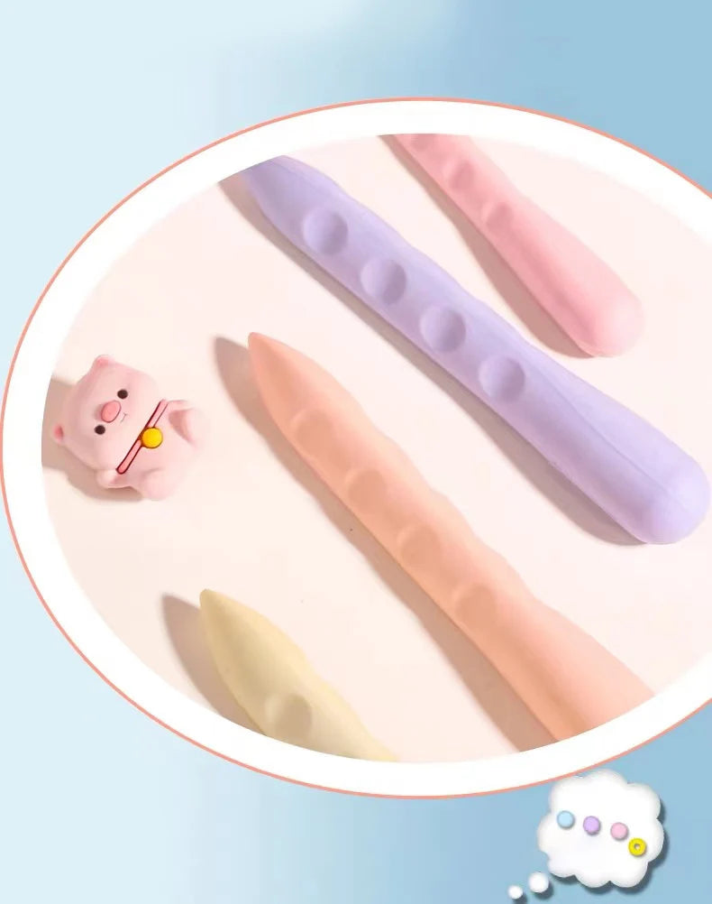 3PCS/Box Hole Eraser for Primary School Students No Dregs No Crumbs Clean Eraser Pen Image Skin Oversize Art Pose