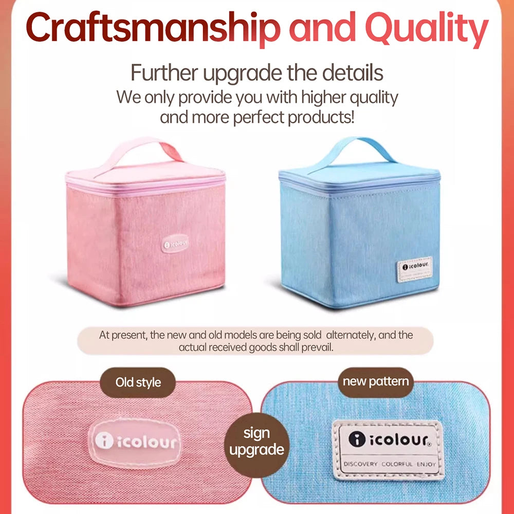 Icolour Zipper Marker Pen Case Larger Capacity Art Markers Canvas Storage Bag 36/48/60/80/168/240pcs Portable Marker Pen Holder