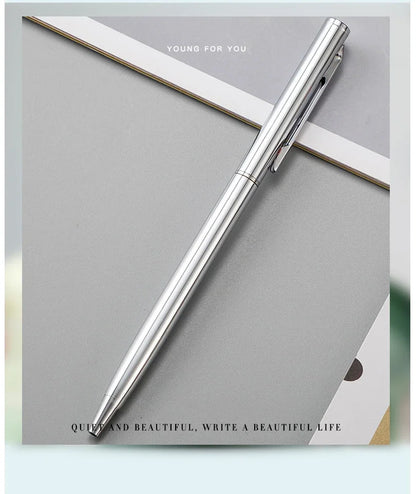 50 Pcs Metal Ballpoint Pen Rose Gold Pen Custom Logo School&office Supplies Stationery Business Gift Lettering Engraved Name