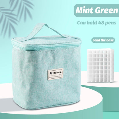 Icolour Zipper Marker Pen Case Larger Capacity Art Markers Canvas Storage Bag 36/48/60/80/168/240pcs Portable Marker Pen Holder