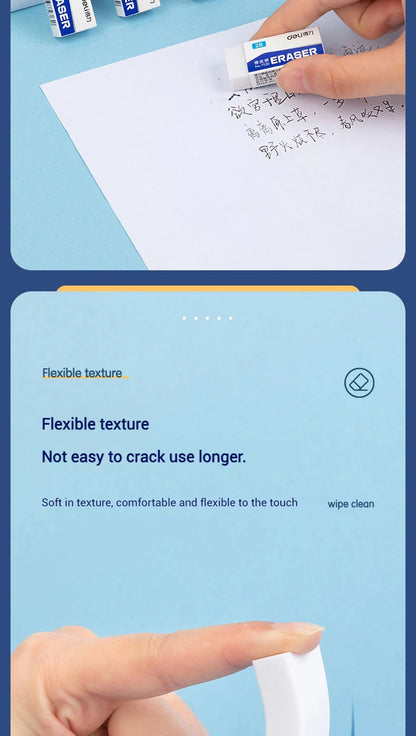 Deli Soft 2B Pencil Erasers for Kids - Clean Mess-Free Exam Office Sketch Correction Supplies